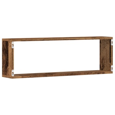 vidaXL Ράφια Τοίχου 4 τεμ. σε Παλιό Ξύλο 80x15x26cm Επεξεργασμένο Ξύλο