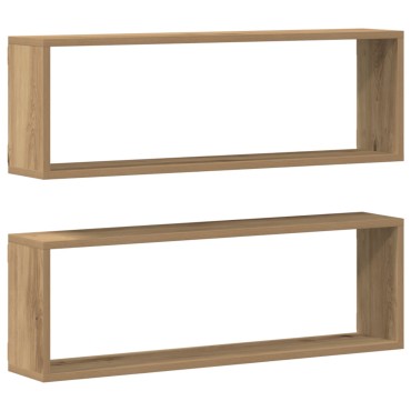 VidaXL Ράφια 2 τεμ. από Δρυς 80x15x26cm Επεξεργασμένο Ξύλο