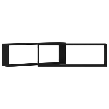 vidaXL Ράφια Τοίχου - Σετ 2, Μαύρη Δρυς, 80x15x26 cm Κατασκευασμένα από Επεξεργασμένο Ξύλο 1 τεμ.