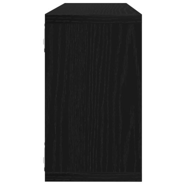 vidaXL Ράφια Τοίχου - Σετ 2, Μαύρη Δρυς, 80x15x26 cm Κατασκευασμένα από Επεξεργασμένο Ξύλο 1 τεμ.