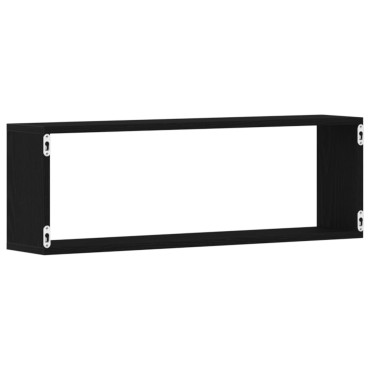 vidaXL Ράφια Τοίχου - Σετ 2, Μαύρη Δρυς, 80x15x26 cm Κατασκευασμένα από Επεξεργασμένο Ξύλο 1 τεμ.