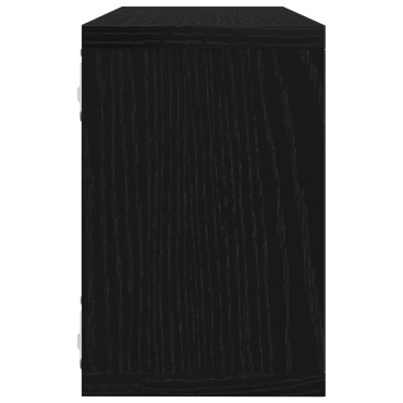 vidaXL Ράφια 2 Πακέτο Μαύρη Δρυς 60x15x23cm Κατασκευασμένα από Μηχανική Ξυλεία 1 τεμ.