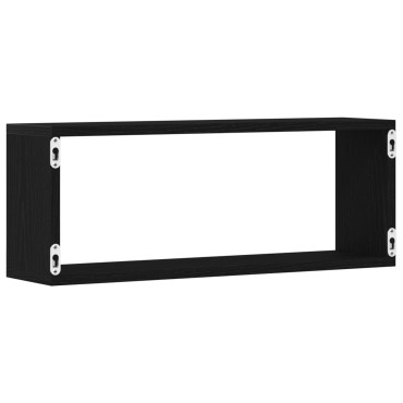 vidaXL Ράφια 2 Πακέτο Μαύρη Δρυς 60x15x23cm Κατασκευασμένα από Μηχανική Ξυλεία 1 τεμ.