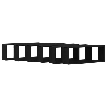 vidaXL Ράφια 6 τεμ. Μαύρη Δρυς 60x15x23cm Κατασκευασμένο Ξύλο