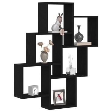 vidaXL Ντουλάπι Τοίχου Μαύρη Δρυς 78x15x92cm Φτιαγμένο από Ξύλο 1 τεμ.