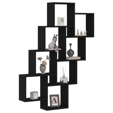 vidaXL Τοίχος Ντουλάπι Μαύρης Δρυς 90x15x119,5cm Επεξεργασμένο Ξύλο