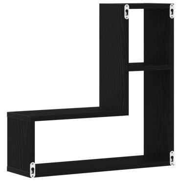 vidaXL Ράφια 2 τεμ. Μαύρη Δρυς 50x15x85cm Φτιαγμένο από Ξύλο
