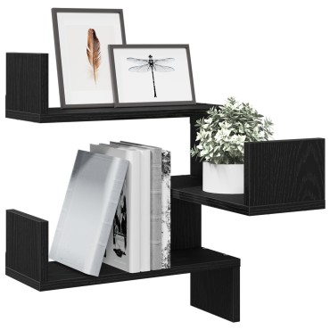 Ράφι Γωνίας vidaXL Μαύρο Δρυς 40x40x49,5cm Ξύλο επεξεργασμένο