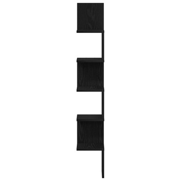 vidaXL Γωνιακό Ράφι Μαύρη Δρυς 20x20x127,5cm Επεξεργασμένου Ξύλου