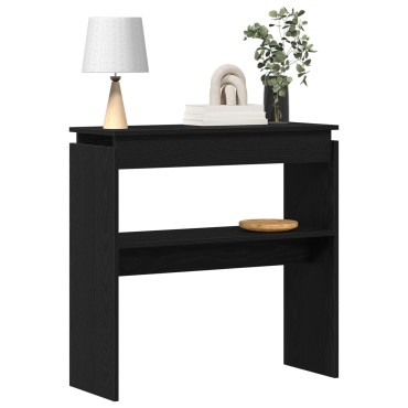 vidaXL Κονσόλα Μαύρη Δρυς 80x30x80cm Φτιαγμένη από ξύλο 1 τεμ.