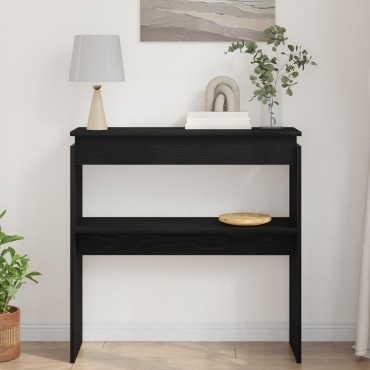 vidaXL Κονσόλα Μαύρη Δρυς 80x30x80cm Φτιαγμένη από ξύλο 1 τεμ.