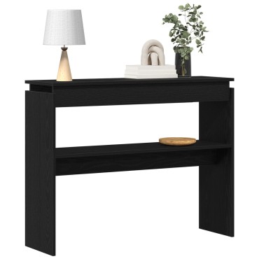 vidaXL Κονσόλα Τραπέζι Μαύρο Δρυς 80x30x102cm από Ξύλο 1 τεμ.