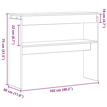 vidaXL Κονσόλα Τραπέζι Μαύρο Δρυς 80x30x102cm από Ξύλο 1 τεμ.