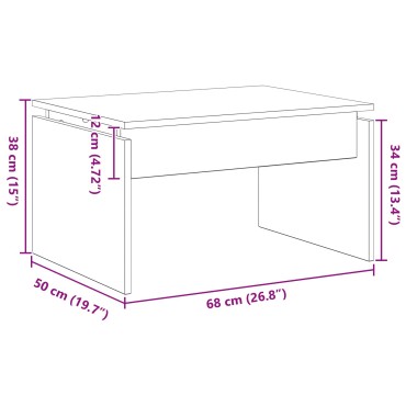 vidaXL Μαύρο Δρυς Τραπέζι Σαλονιού 68x38x50cm Φτιαγμένο από Ξύλο