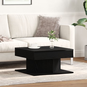 vidaXL Τραπεζάκι σαλονιού Μαύρο Δρυς 57x57x30cm Φτιαγμένο από ξύλο 1 τεμ.