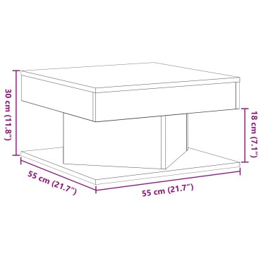 vidaXL Τραπεζάκι σαλονιού Μαύρο Δρυς 57x57x30cm Φτιαγμένο από ξύλο 1 τεμ.