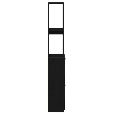 vidaXL Ντουλάπα Μπάνιου Μαύρη Δρυς 25x25x170cm από Επεξεργασμένο Ξύλο