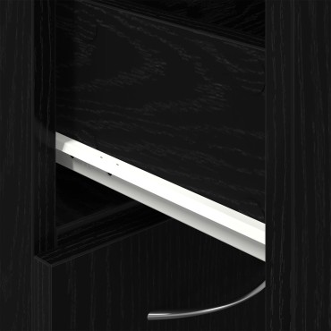 vidaXL Ντουλάπα Μπάνιου Μαύρη Δρυς 25x25x170cm από Επεξεργασμένο Ξύλο