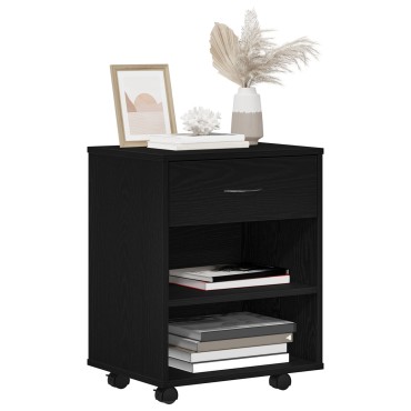 vidaXL Κυλιόμενος Ντουλάπι Μαύρη Δρυς 46x36x59cm Επεξεργασμένο Ξύλο