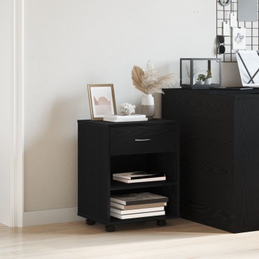 vidaXL Κυλιόμενος Ντουλάπι Μαύρη Δρυς 46x36x59cm Επεξεργασμένο Ξύλο