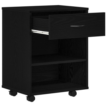 vidaXL Κυλιόμενος Ντουλάπι Μαύρη Δρυς 46x36x59cm Επεξεργασμένο Ξύλο