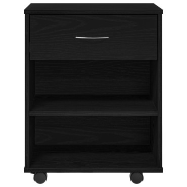 vidaXL Κυλιόμενος Ντουλάπι Μαύρη Δρυς 46x36x59cm Επεξεργασμένο Ξύλο