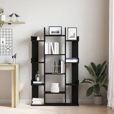 vidaXL Βιβλιοθήκη Μαύρης Δρυς 86x25,5x140cm από Επεξεργασμένο Ξύλο 1 τεμ.