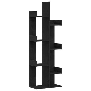 vidaXL Βιβλιοθήκη Μαύρη Δρυς 48x25,5x140cm Φτιαγμένο από Ξύλο 1 τεμ.