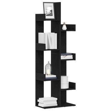 vidaXL Βιβλιοθήκη Μαύρη Δρυς 48x25,5x140cm Φτιαγμένο από Ξύλο 1 τεμ.