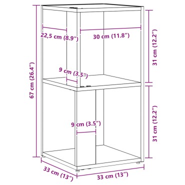 vidaXL Γωνιακό Ντουλάπι Μαύρη Δρυς 33x33x67cm Επεξεργασμένο Ξύλο
