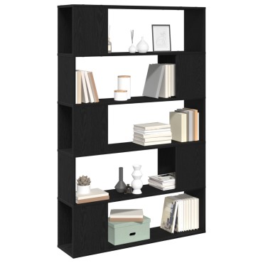 VidaXL Μαύρο Ράφι Βιβλίων από Δρυ 100x24x155cm Από Επεξεργασμένο Ξύλο