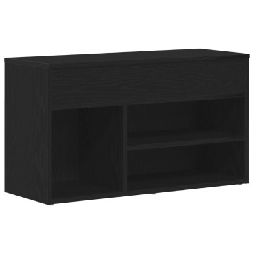 vidaXL Παγκάκι Μαύρο Δρύς 60x30x45 εκ. Φτιαγμένο από Μηχανικά Ξύλα
