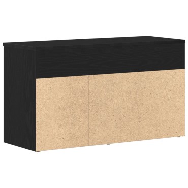 vidaXL Παγκάκι Μαύρο Δρύς 60x30x45cm Φτιαγμένο από Μηχανικά Ξύλα