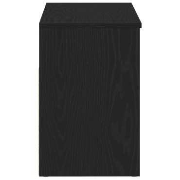 vidaXL Παγκάκι Μαύρο Δρύς 60x30x45cm Φτιαγμένο από Μηχανικά Ξύλα