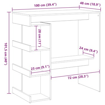 VidaXL Μαύρο Τραπέζι Μπαρ με Ράφι Αποθήκευσης, 100x50x101.5 εκ 1 τεμ.