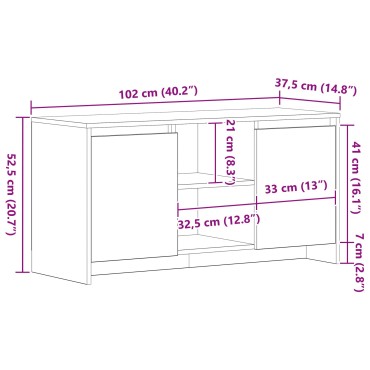 vidaXL Κάθισμα TV σε Μαύρο Δρυς 102x37,5x52,5cm από Επεξεργασμένο Ξύλο