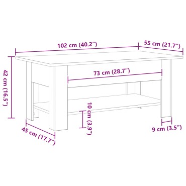 vidaXL Καφετιέρα Μαύρου Δρυς 102x55x42cm Φτιαγμένη από ξύλο