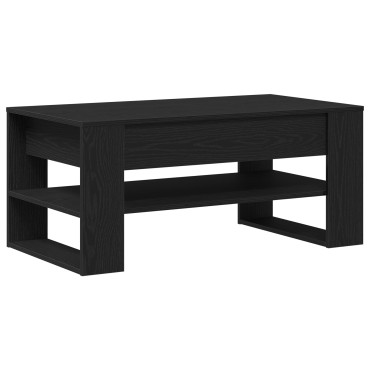 vidaXL Μαύρο Τραπεζάκι Σαλονιού από Δρυ 102x55x45cm από επεξεργασμένο ξύλο 1 τεμ.