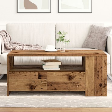 vidaXL Τραπέζι καφέ Παλιού Ξύλου 102x55x43,5cm Σαθρό Ξύλο 1 τεμ.