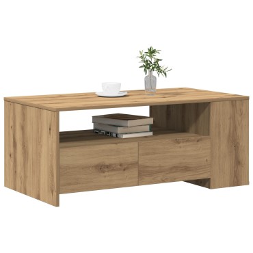 vidaXL Τραπέζι του καφέ - Δρυς Artisan - 102x55x43.5cm - Κατασκευασμένο από Επεξεργασμένο Ξύλο 1 τεμ.