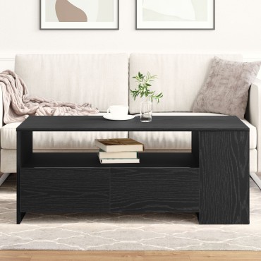 vidaXL Μαύρο Τραπεζάκι Σαλονιού 102x55x43.5cm Κατασκευασμένο από Μηχανικά Ξύλα 1 τεμ.