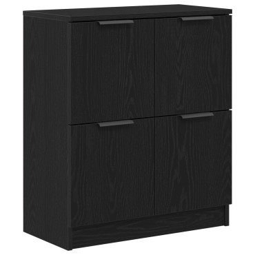 vidaXL Μαύρος Δρυς Μπουφές - 60x30x70cm - Κατασκευασμένος από Επεξεργασμένο Ξύλο 1 τεμ.