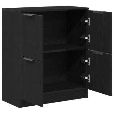 vidaXL Μαύρος Δρυς Μπουφές - 60x30x70cm - Κατασκευασμένος από Επεξεργασμένο Ξύλο 1 τεμ.