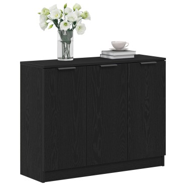 vidaXL Κονσόλα Μαύρο Δρυς 90,5x30x70cm Επεξεργασμένο Ξύλο 1 τεμ.