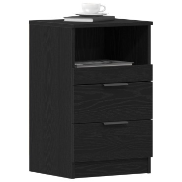 κομοδίνο vidaXL Μαύρο Δρυς 40x35x65cm Made of Engineered Wood 1 τεμ.