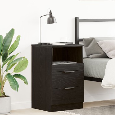 κομοδίνο vidaXL Μαύρο Δρυς 40x35x65cm Made of Engineered Wood 1 τεμ.