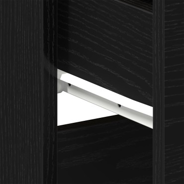 vidaXL Κομοδίνα 2 τεμ. Μαύρο Οξιά 40x35x65cm Επεξεργασμένο ξύλο
