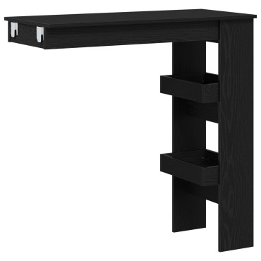 vidaXL Τραπέζι Μπαρ Τοίχου - Μαύρη Δρύς - 102x55x103.5cm - Φτιαγμένο από Επεξεργασμένο Ξύλο 1 τεμ.