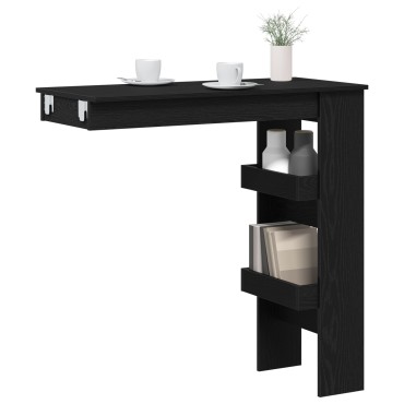 vidaXL Τραπέζι Μπαρ Τοίχου - Μαύρη Δρύς - 102x55x103.5cm - Φτιαγμένο από Επεξεργασμένο Ξύλο 1 τεμ.