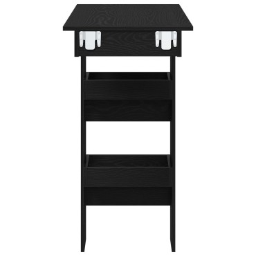vidaXL Τραπέζι Μπαρ Τοίχου - Μαύρη Δρύς - 102x55x103.5cm - Φτιαγμένο από Επεξεργασμένο Ξύλο 1 τεμ.